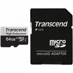 64 ГБ карта памяти Transcend 350V microSDХС (TS64GUSD350V) черный + адаптер