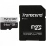 64 ГБ карта памяти Transcend microSDХС (TS64GUSD350V) + адаптер черный