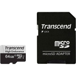 64 ГБ Карта памяти Transcend 350V microSDXC (TS64GUSD350V) черный + адаптер