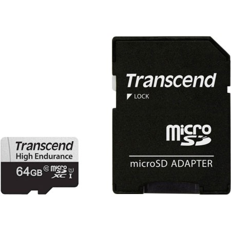 64 ГБ карта памяти Transcend 350V microSDХС (TS64GUSD350V) черный + адаптер