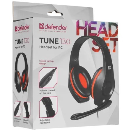 Наушники Defender Tune 130 (63130) черно-красный