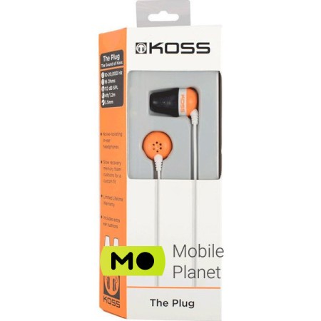 Наушники Koss The Plug оранжевый
