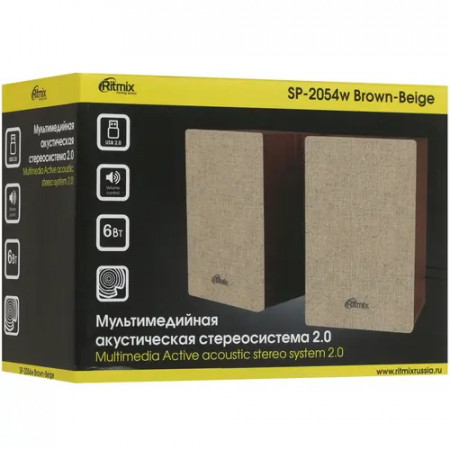 Колонки Ritmix SP-2054w коричнево-бежевый