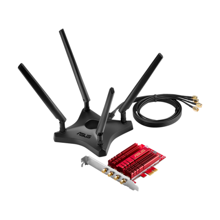 Wi-Fi адаптер ASUS PCE-AC88 красный