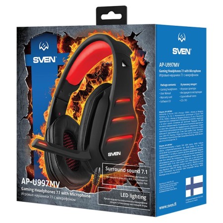 Наушники SVEN AP-U997MV (SV-017507) черный/красный