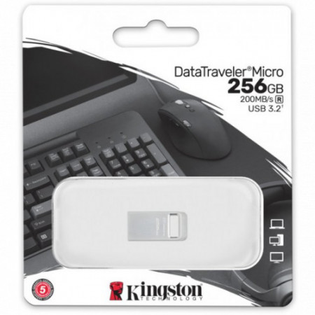 256 ГБ USB Флеш-накопитель Kingston Data Traveler Micro (DTMC3G2/256GB) белый