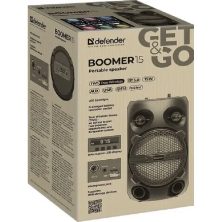 Колонкa Defender Boomer 15 черный