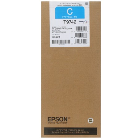 Картридж струйный Epson T9742 (C13T974200) голубой (экстраповышенная емкость) (с чипом)