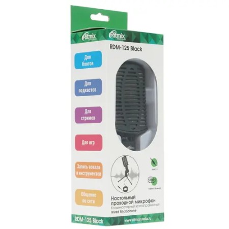 Микрофон Ritmix RDM-125 черный