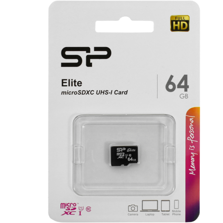 64 ГБ Карта памяти Silicon Power Elite microSDXC (SP064GBSTXBU1V10) черный