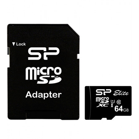 64 ГБ Карта памяти Silicon Power Elite microSDXC (SP064GBSTXBU1V10SP) + адаптер