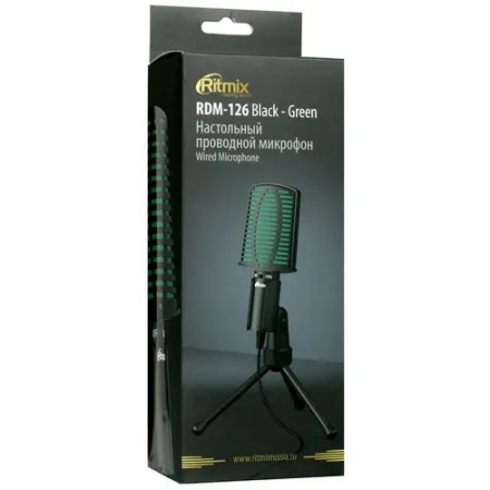 Микрофон Ritmix RDM-126 черный-зеленый