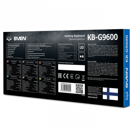 Клавиатура проводная SVEN KB-G9600 (SV-019723) черный
