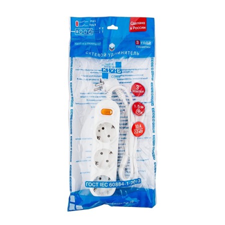 Удлинитель Power Cube PC-Y-4-3S-1.5 белый 1.5 м