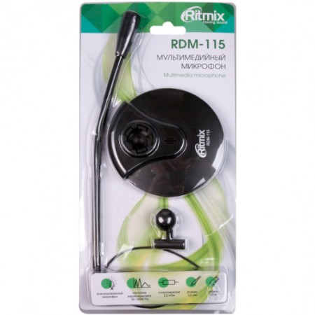 Микрофон Ritmix RDM-115 черный