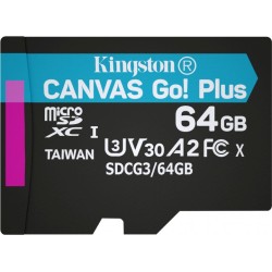 64 ГБ Карта памяти Kingston Canvas Go! Plus microSDXC (SDCG3/64GBSP) черный