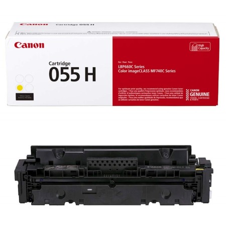 Тонер-картридж лазерный Canon 055H (3017C002) жёлтый (повышенная емкость) (с чипом)