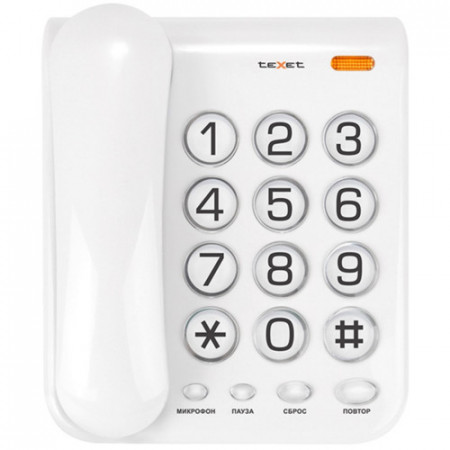 Телефон проводной TeXet TX-262 белый