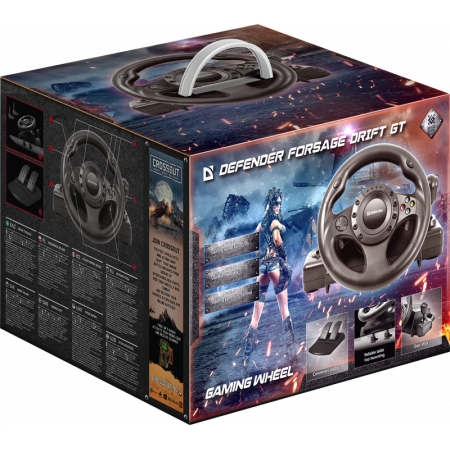 Игровой руль Defender Forsage Drift GT черный