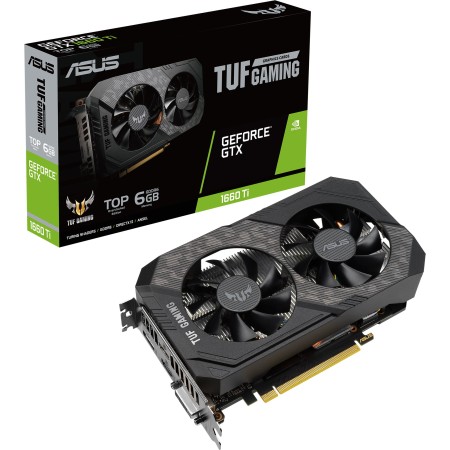 Видеокарта ASUS TUF Gaming GeForce GTX 1660 Ti EVO TOP Edition (TUF-GTX1660TI-T6G-EVO-GAMING) 6 Гб черный