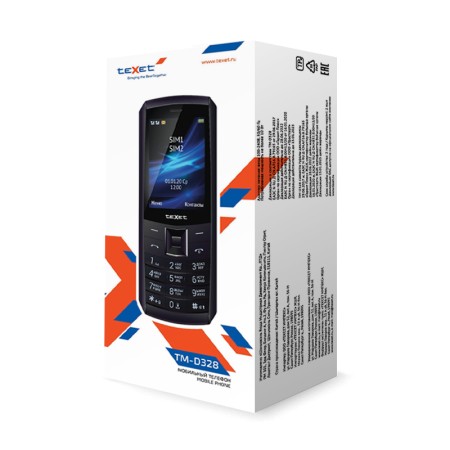 Мобильный телефон teXet TM-D328 черный