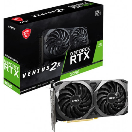 Видеокарта MSI GeForce RTX 3050 VENTUS 2X OC (RTX 3050 VENTUS 2X 8G OC) черный