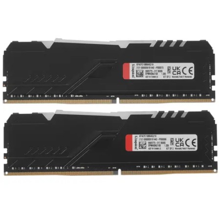 Оперативная память Kingston FURY Beast Black RGB (KF437C19BBAK2/16) 16 ГБ черный