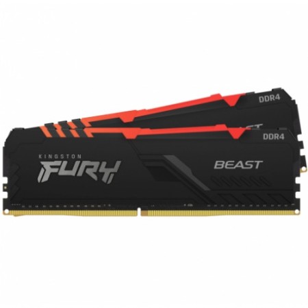 Оперативная память Kingston FURY Beast Black RGB (KF437C19BBAK2/16) 16 ГБ черный