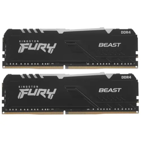 Оперативная память Kingston FURY Beast Black RGB (KF437C19BBAK2/16) 16 ГБ черный