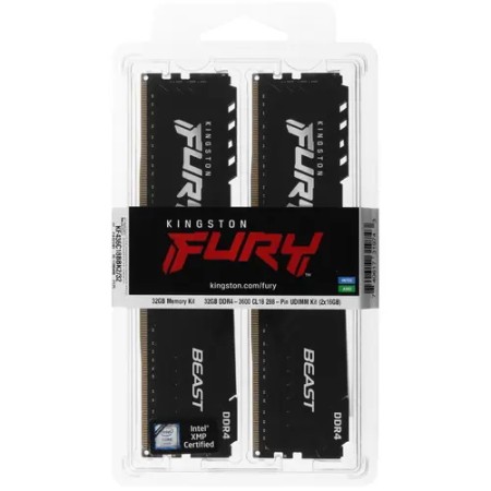 Оперативная память Kingston FURY Beast Black (KF436C18BBK2/32) 32 ГБ черный