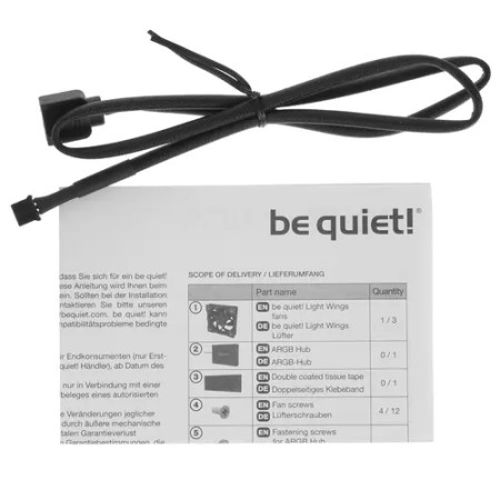 Комплект вентиляторов Bequiet! Light Wings 120mm PWM ARGB Triple Pack (BL076) 3 шт черный