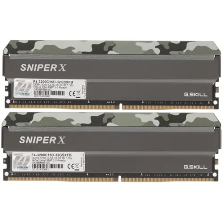 Оперативная память G.Skill SNIPER X (F4-3200C16D-32GSXFB) 32 ГБ серый