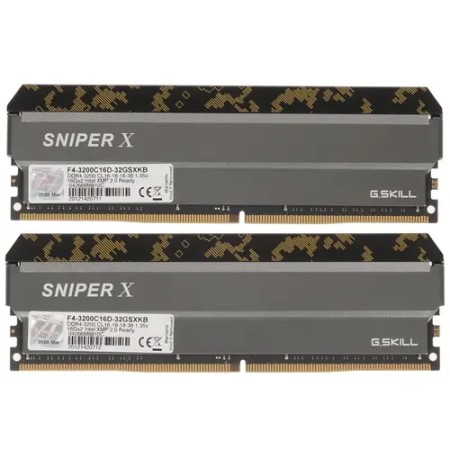 Оперативная память G.Skill SNIPER X (F4-3200C16D-32GSXKB) 32 ГБ серый
