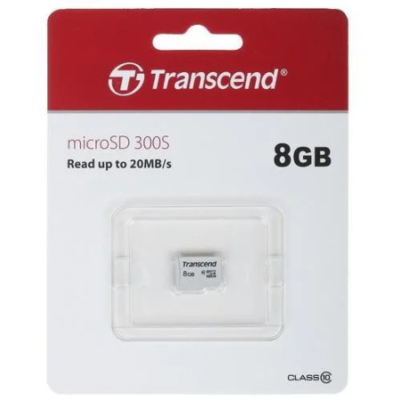 8 ГБ Карта памяти Transcend 300S microSDHC (TS8GUSD300S) белый