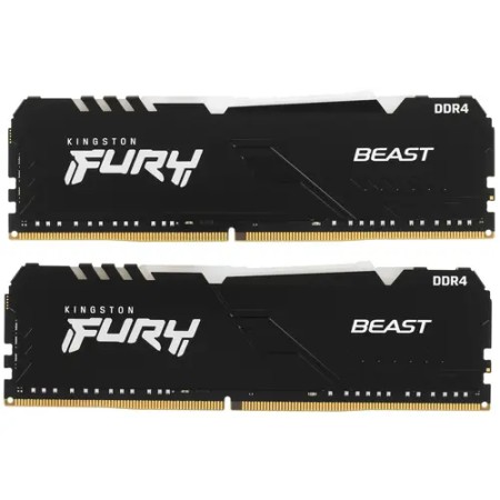 Оперативная память Kingston FURY Beast Black RGB (KF436C18BBAK2/32) 32 ГБ черный