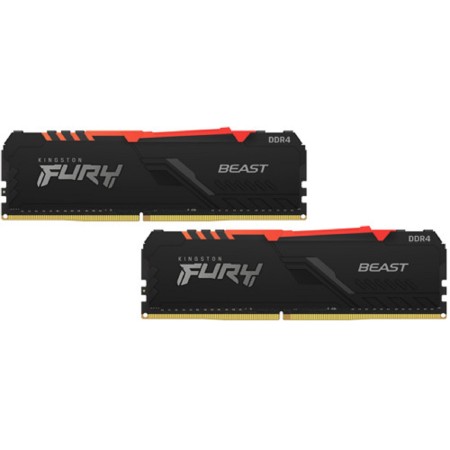 Оперативная память Kingston FURY Beast Black RGB (KF436C18BBAK2/32) 32 ГБ черный