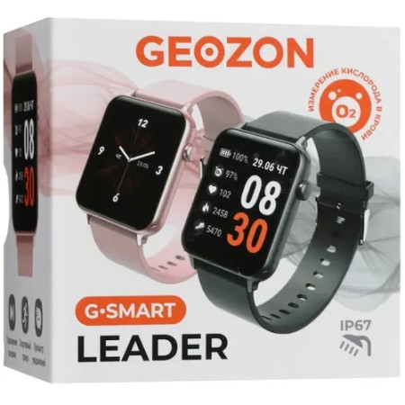 Смарт-часы Geozon Leader (G-SM20BLK) черный (1 ремешок) 37 мм