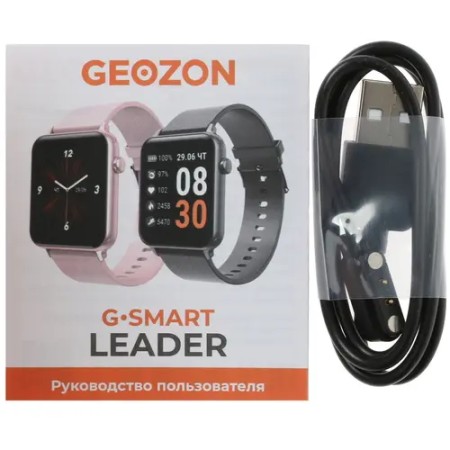 Смарт-часы Geozon Leader (G-SM20BLK) черный (1 ремешок) 37 мм