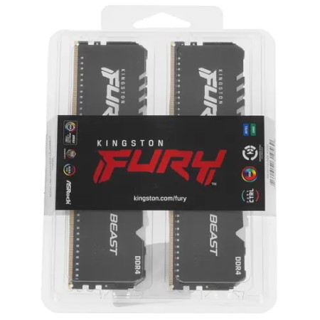 Оперативная память Kingston FURY Beast Black RGB (KF426C16BBAK2/64) 64 ГБ черный