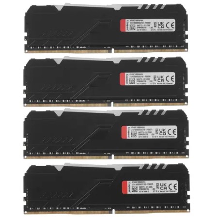 Оперативная память Kingston FURY Beast Black RGB (KF436C18BBAK4/64) 64 ГБ черный