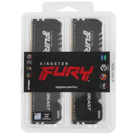 Оперативная память Kingston FURY Beast Black RGB (KF436C18BBAK4/64) 64 ГБ черный