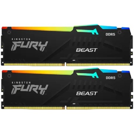 Оперативная память Kingston FURY Beast Black RGB (KF548C38BBAK2-64) 64 ГБ черный