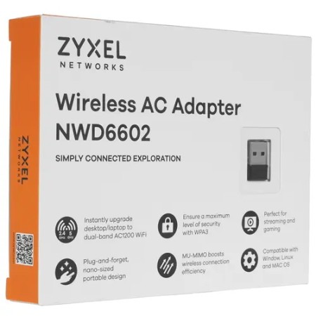 Wi-Fi адаптер ZyXEL NWD6602 (NWD6602-EU0101F) черный