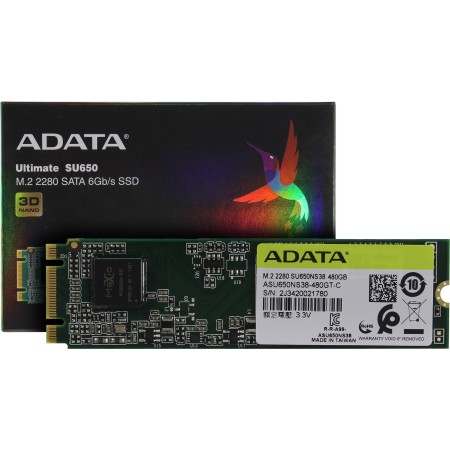 480 ГБ SSD диск ADATA Ultimate SU650 (ASU650NS38-480GT-C) серый