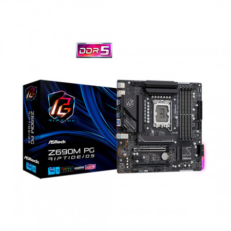 Материнская плата ASRock Z690M PG RIPTIDE/D5 (4710483937378) черный