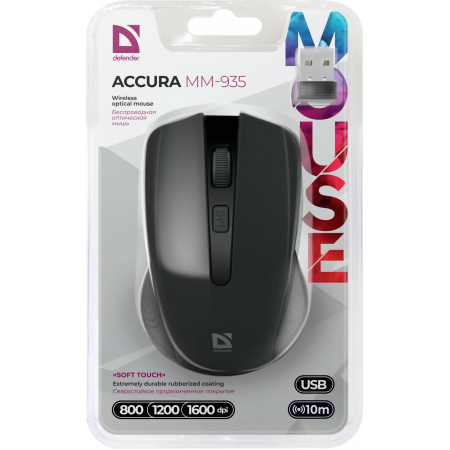 Мышь беспроводная Defender Accura MM-935 (52935) черный