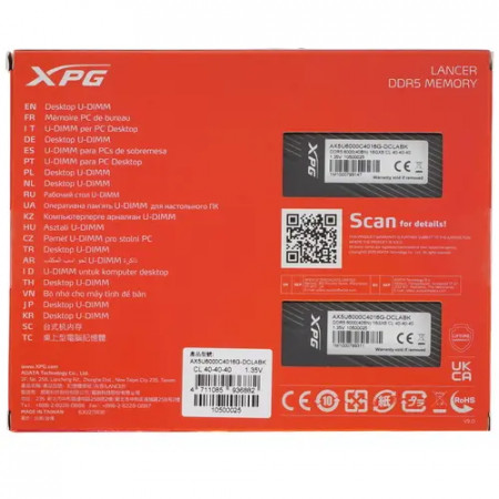 Оперативная память ADATA XPG Lancer (AX5U6000C4016G-DCLABK) 32 ГБ черный
