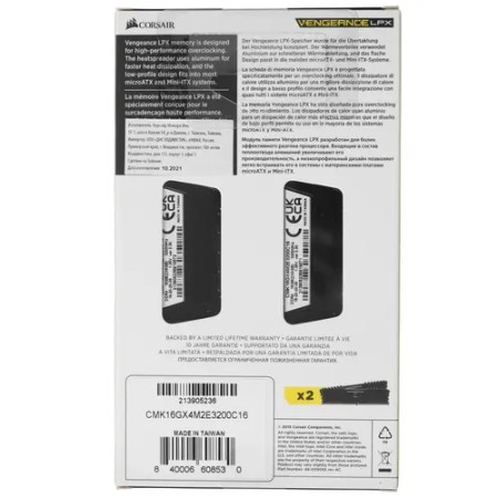 Оперативная память Corsair Vengeance LPX (CMK16GX4M2E3200C16) 16 ГБ черный