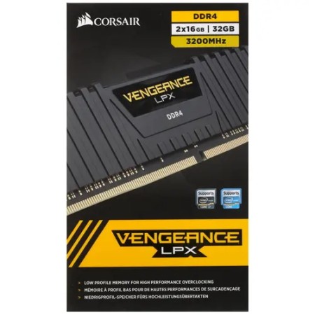 Оперативная память Corsair Vengeance LPX (CMK32GX4M2E3200C16) 32 ГБ черный