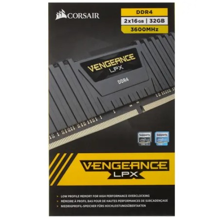 Оперативная память Corsair Vengeance LPX (CMK32GX4M2D3600C18) 32 ГБ черный
